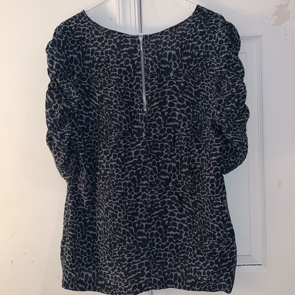 Halogen Ruched Leopard Print Blouse - Picture 2 of 3
